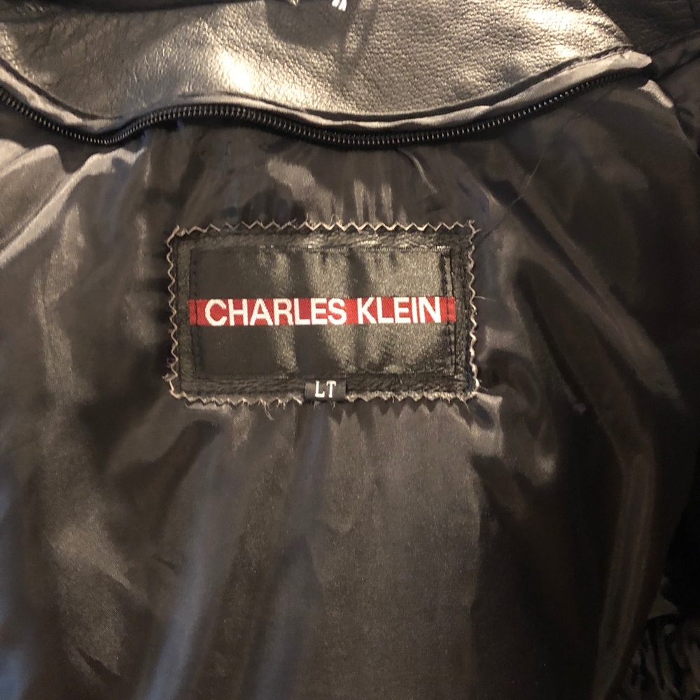 Vintage Charles Klein Leather Coat LARGE TALL